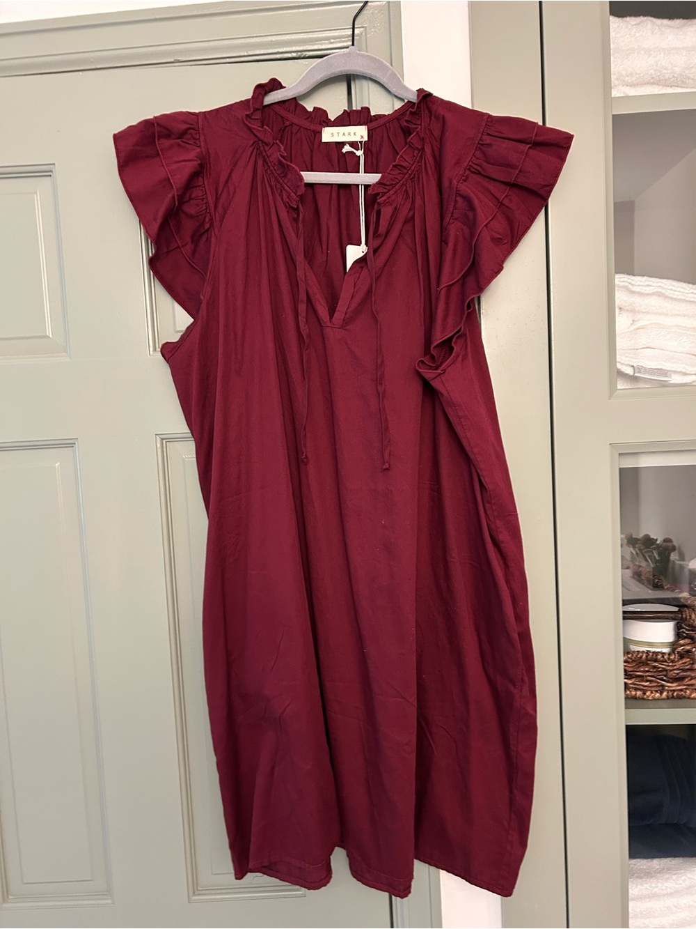 Stark X Red Ruffle Sleeve Women's Dress